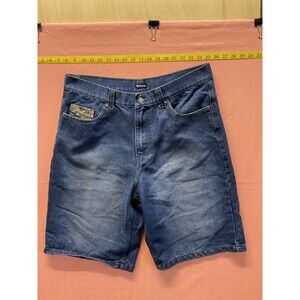 Revolution Denim Shorts Y2k 90s Camo Pockets Blue Baggy Distressed Jeans  Sz 36